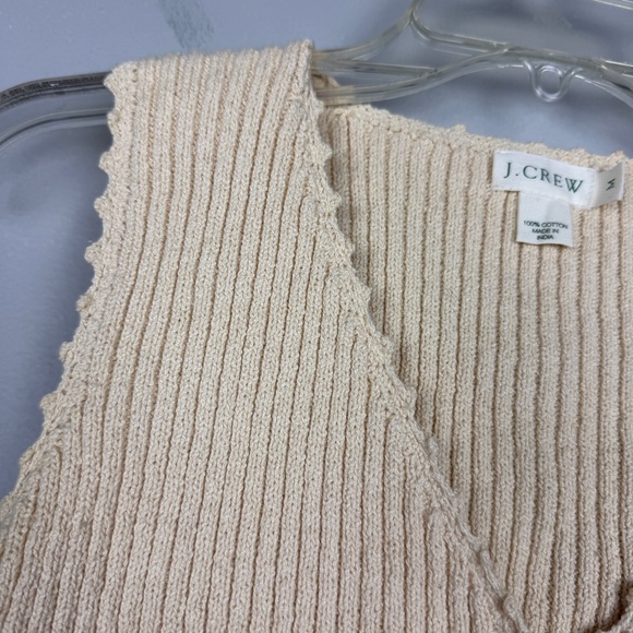 J Crew Cotton Ribbed Knit Button Cardigan Vest - Picture 4 of 5